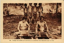 Old postcard Vietnam - weaving fabrics (61673)