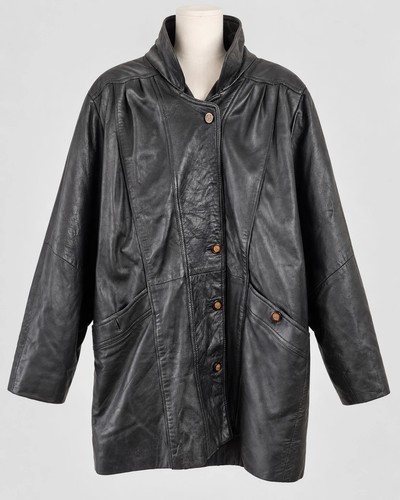 Manteau long oversize - en, cuir