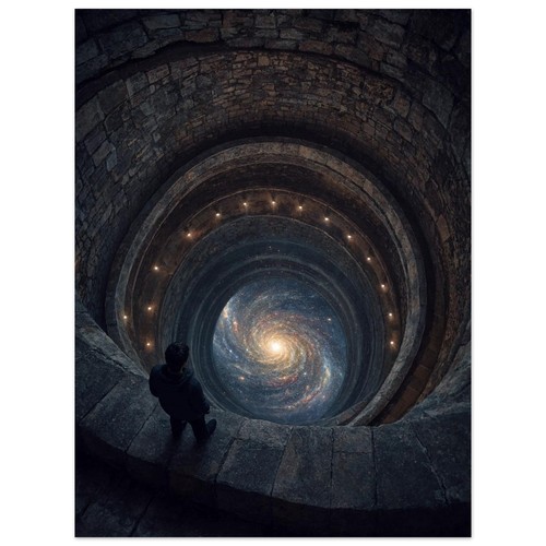 Affiche escalier vers vide - escalier,