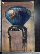 Ancienne Aquarelle Sellette