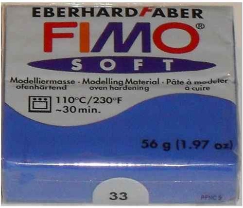 Pâte fimo soft - bleu, brillant