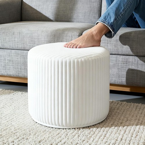 Unstuffed round pouf - unstuffed,