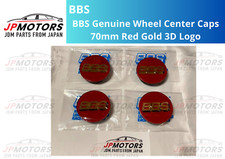 BBS Wheel Center Caps 70mm Genuine Emblem Red Gold 3D Logo P5624126 Set 4pcs