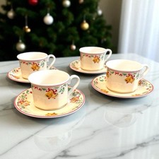 4 Cups Villeroy & Boch Saucers - City & Country Christmas Bell Noël