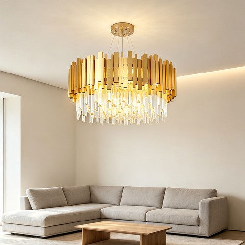 Lustre cristal moderne rond - en, moderne,rond