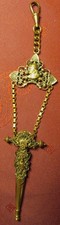 PENDENTIF  BOUQUETIERE miniature XIXème  ACCESSOIRE de CHATELAINE Filigrane