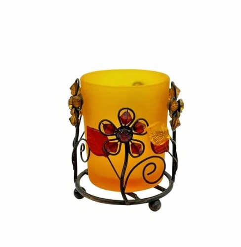 Photophore orange avec support
