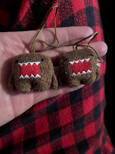 Vintage Domo-Kun Tokyo NHK Phone Charm Micro Plush Keychains Happy Sleepy 2x