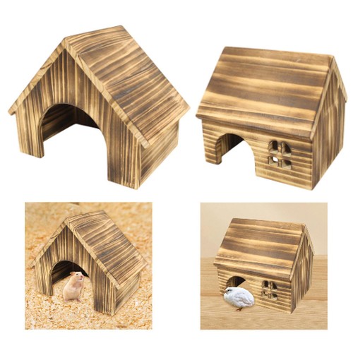 Hamster wood house cage decor - wood,