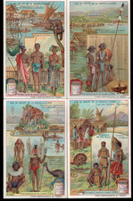 4 CHROMOS Viande LIEBIG : ILES