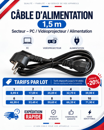 Câble alimentation secteur - alimentation,