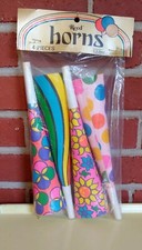 1970's MOD Reed Party Horns Fantastic Retro Designs Mod Flower Power Wrapped!  