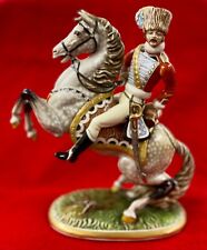 $2900 Hand Painted CAPODIMONTE Porcelain Chasseur-à-Cheval Napoleon Figurine "N"