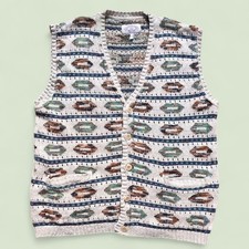 Armani Jeans Cotton Vest Vest Vintage 80s 90s Made in Italy Size L