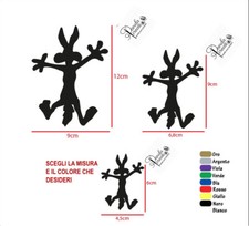 Kit 2 sticker stickers Willy the Coyote Tuning car motorcycle helmet pvc vinyl glass