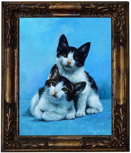 Portrait chats peinture à - portrait,