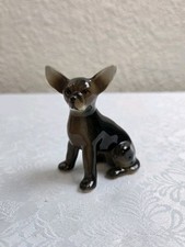 Vintage Chihuahua Dog Miniature Figurine, Hand-Painted Porcelain
