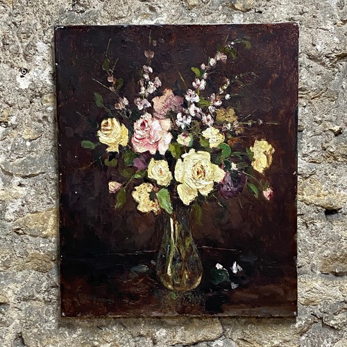 Tableau ancien hst bouquet - bouquet, de