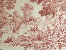 Fabric by the meter and tablecloths | Toile de Jouy Model 2 Various Colors | MADE IN ITALY