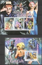 BC591 2011 GUINEA-BISSAU MUSIC SINGER LADY GAGA 1BL+1KB MNH