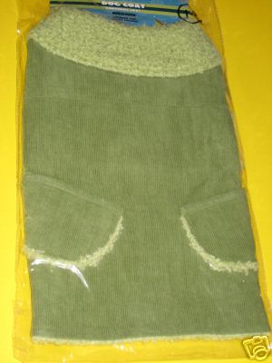 Pets dog green corduroy coat - pets,