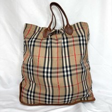 BURBERRY Nova Check Tote Bag Eco Folding Canvas