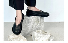 Trippen Pond f Black Leather Ballet Flats Size 40