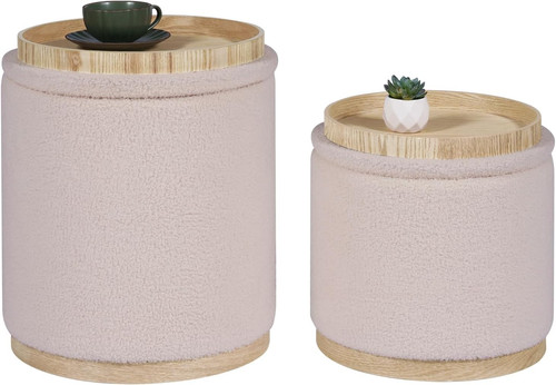 Set beige round velvet - 2,