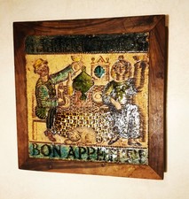 Roger Capron (1922-2006) dessous de plat en céramique "bon appétit"