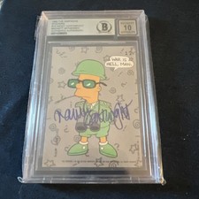 Nancy Cartwright SIGNED BART SIMPSON 1990 Topps Simpsons Stickers BGS 10 AUTO