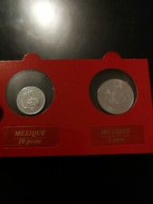 MEXIQUE / MEXICO  ♦ Lot de 2 monnaies ♦ 1 et 10 Pesos 1986/1989 UNC