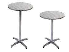 TABLE HAUTE DE BAR TABLE BISTROT ALU / INOX Ø 60CM, HAUTEUR REGLABLE 70 & 110 CM