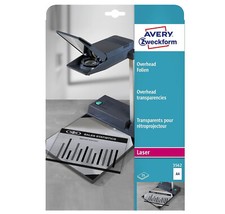 Avery – Papier Transparent pour Rétroprojecteur A4 (210x297 mm) – Pack de 25 Feu