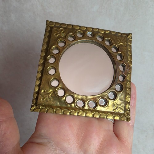 Petit miroir carré laiton - miroir, en