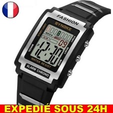 ✅ Montre LED Rectangulaire Sport Électronique Étanche 50M Grand Écran Numérique