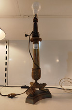 PIED LAMPE XIXe Bronze Albatre