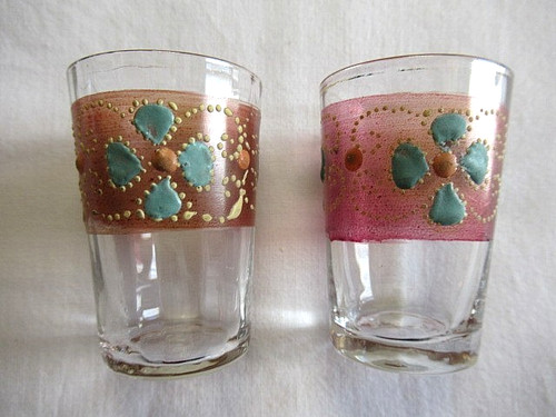 Verres liqueur emailles à - verres, a