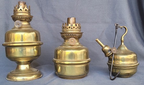 Lot lampes anciennes laiton - lot,
