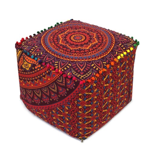 Housse pouf carré coton - de,