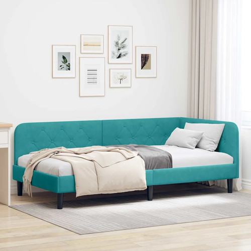 Cadre lit angle velours - de, d'angle