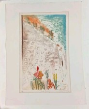 RENE CARCAN SNOW QUARRY COLOR ETCHING PRINT LISTED FRENCH MODERN ARTIST ART