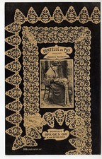 LACES LACE series lace du puy old postcard 43 lace BRUGES gold