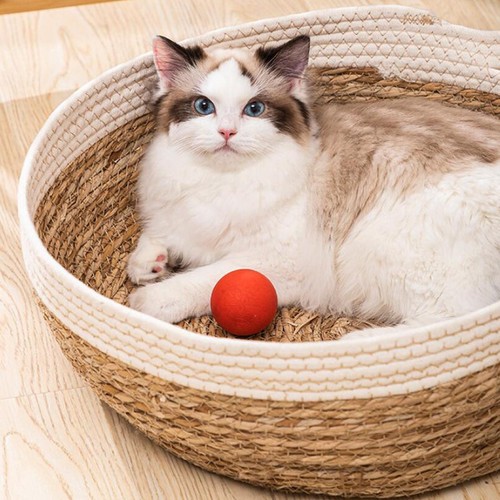Panier lit pour chat tissé - pour,
