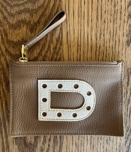 Delvaux brown coin case logo - brown,
