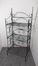 Vintage Wrought Iron Folding Baker's Rack Etagere Display Shelf Plant Stand