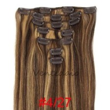 EXTENSIONS DE CHEVEUX A CLIPS 100% NATURELS REMY HAIR 53CM BLOND PLATINE #4/27