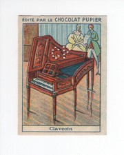 Chromo LES INSTRUMENTS DE MUSIQUE Clavecin Didactique au dos Bien Pub: PUPIER