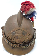 RARE CASQUE POMPIER  ALSACIEN DU VILLAGE DE MOLLAU PROCHE DE THANN