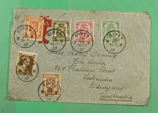 DR WHO 1937 BELGIUM CINEY AIRMAIL TO AUSTRALIA m03036