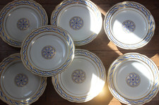 7 Paris Porcelain Hollow Plates - Early 19th Century, Locré